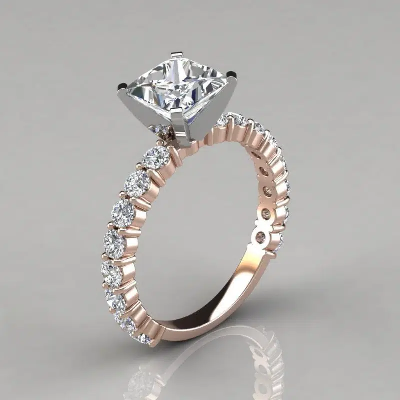 Princess Cut Common Prong Moissanite Engagement Ring