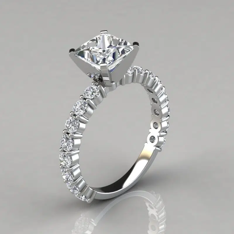 Princess Cut Common Prong Moissanite Engagement Ring