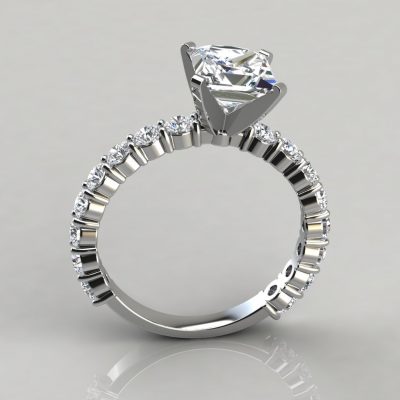 Princess Cut Common Prong Engagement Ring 