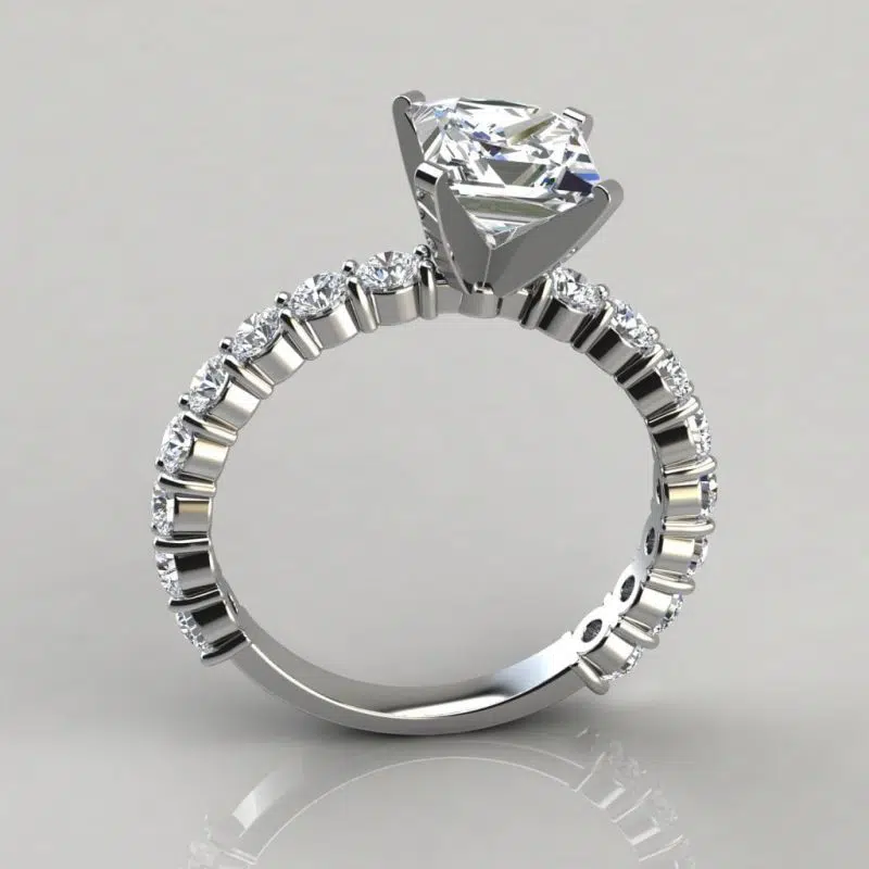 Princess Cut Common Prong Moissanite Engagement Ring
