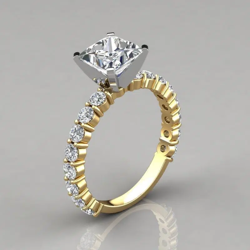 Princess Cut Common Prong Moissanite Engagement Ring