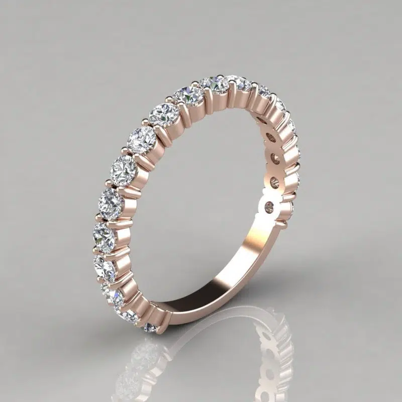 1.08Ct Round Cut Moissanite Wedding Band Ring