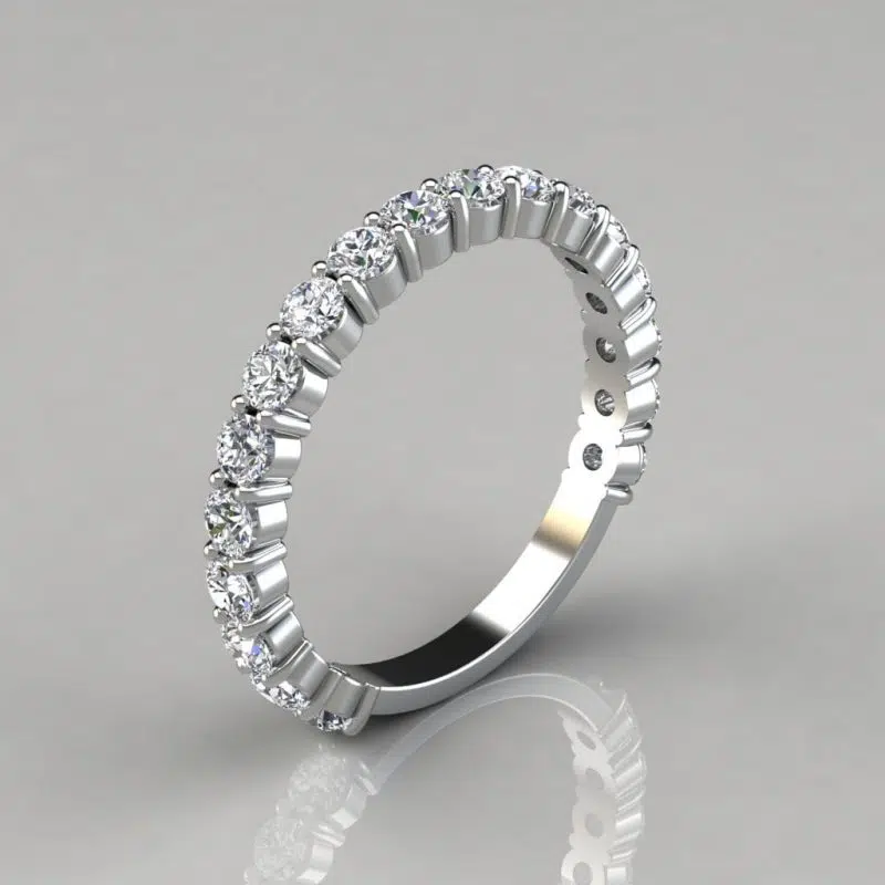 1.08Ct Round Cut Moissanite Wedding Band Ring