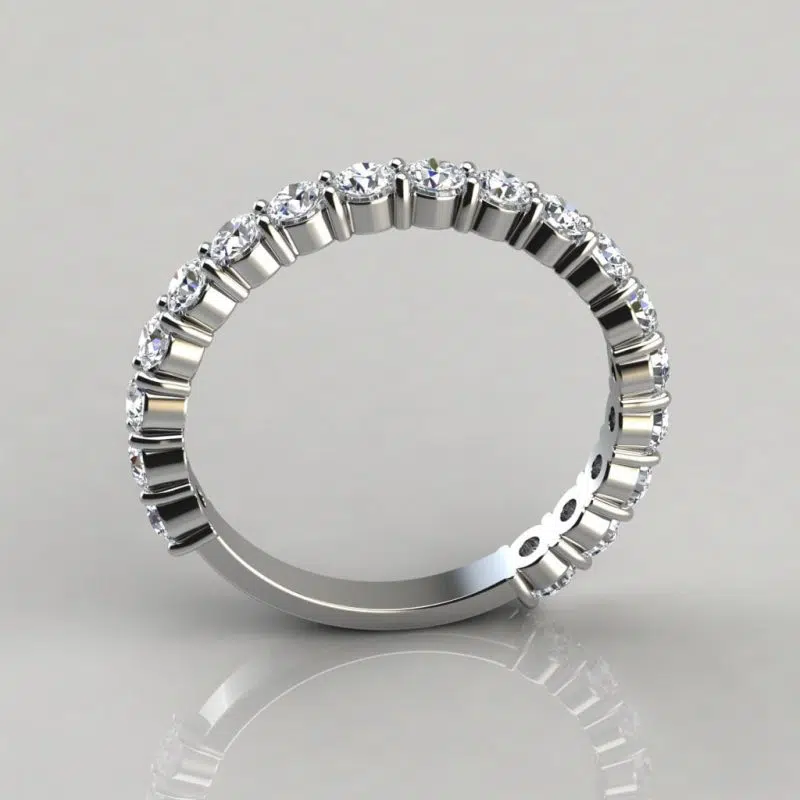 1.08Ct Round Cut Moissanite Wedding Band Ring