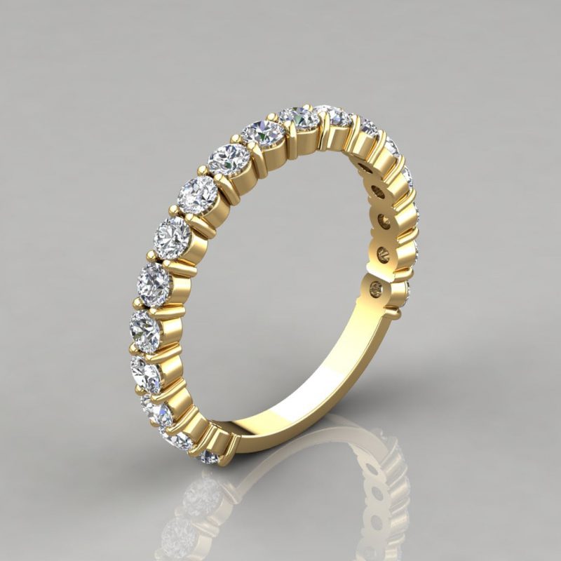 1.08Ct Round Cut Moissanite Wedding Band Ring | Forever Moissanite