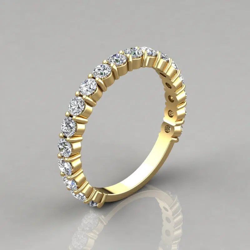 1.08Ct Round Cut Moissanite Wedding Band Ring