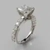 Princess Cut With Side Stone Moissanite Engagement Ring