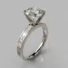 Round Brilliant Cut Channel Set Moissanite Engagement Ring