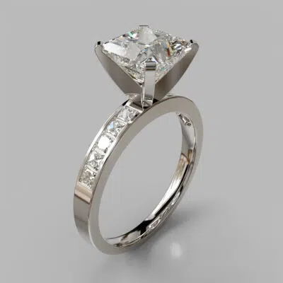 Channel Set Princess Cut Moissanite Engagement Ring Channel Set Princess Cut Moissanite Engagement Ring