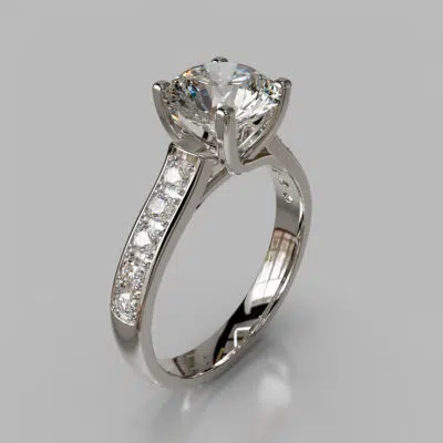 Round Cut Cross Prong Moissanite Engagement Ring Round Cut Cross Prong Moissanite Engagement Ring