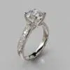 Round Cut Cross Prong Moissanite Engagement Ring