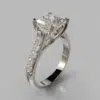 Princess Cut Cross Prong Moissanite Engagement Ring