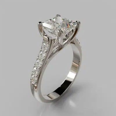 Princess Cut Cross Prong Moissanite Engagement Ring Princess Cut Cross Prong Moissanite Engagement Ring