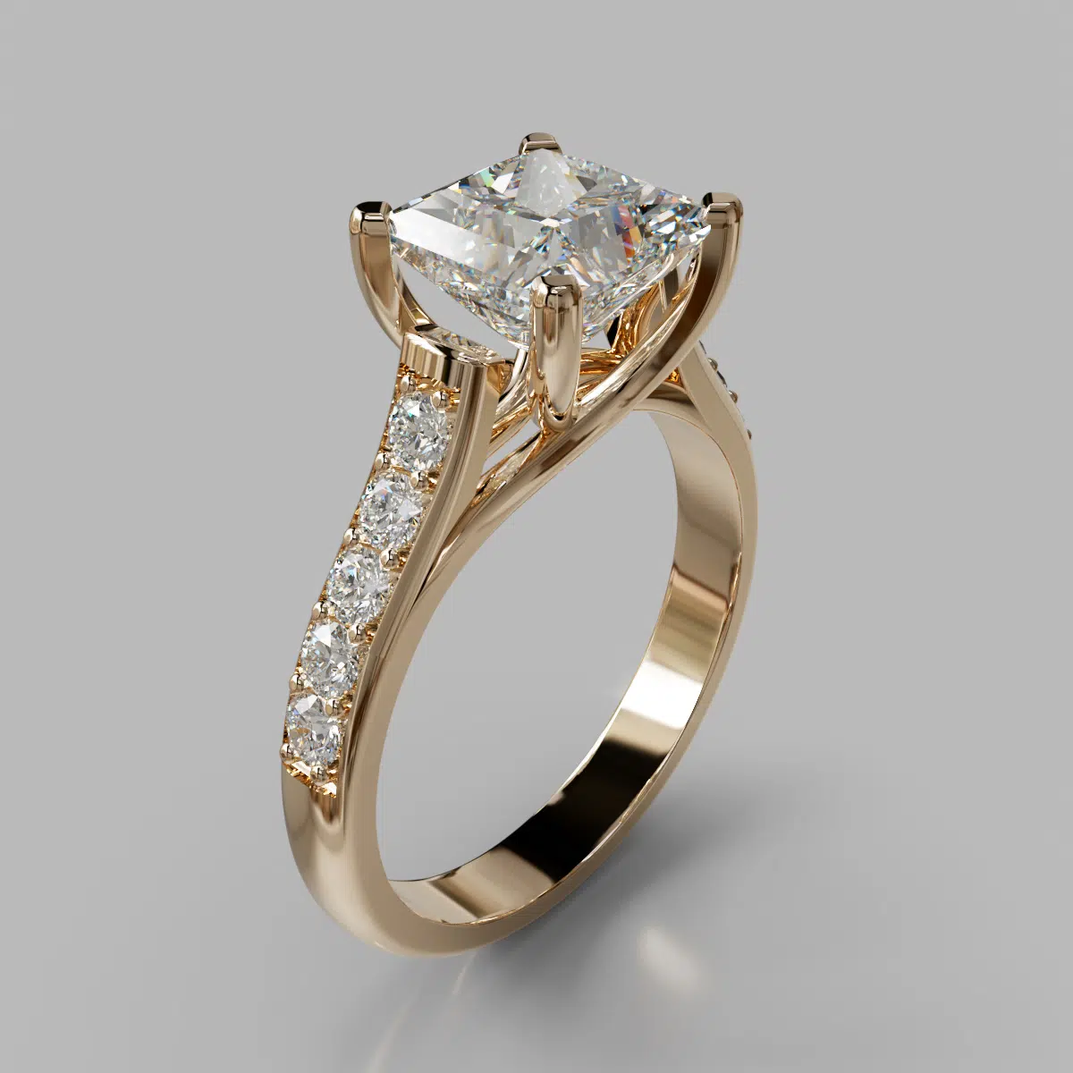 Princess Cut Cross Prong Moissanite Engagement Ring Princess Cut Cross Prong Moissanite Engagement Ring