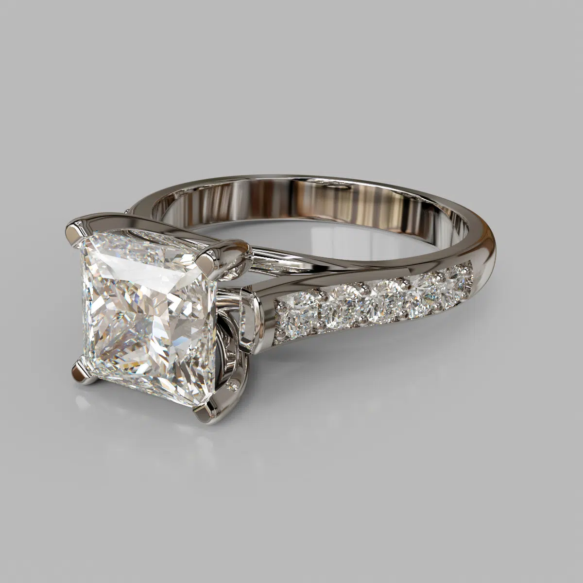 Princess Cut Cross Prong Moissanite Engagement Ring Princess Cut Cross Prong Moissanite Engagement Ring