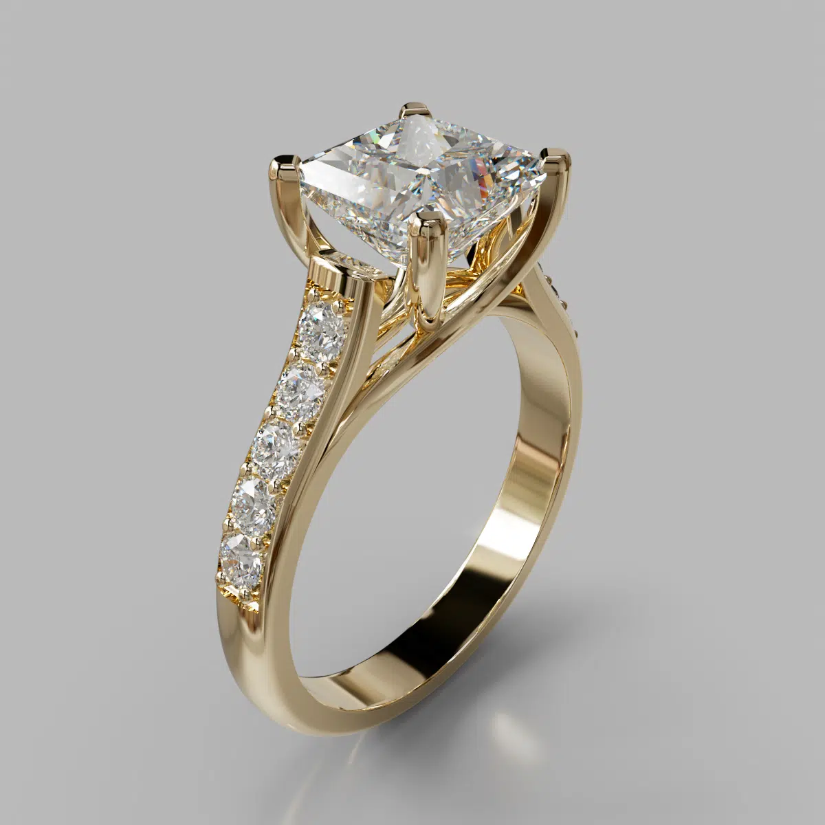 Princess Cut Cross Prong Moissanite Engagement Ring Princess Cut Cross Prong Moissanite Engagement Ring