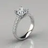Princess Cut Cross Prong Moissanite Engagement Ring