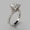 Tall Cathedral Princess Cut Moissanite Engagement Ring