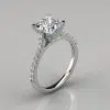 Tall Cathedral Princess Cut Moissanite Engagement Ring