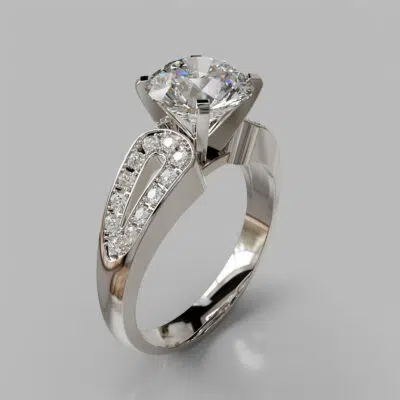 Vintage Style Split Shank Moissanite Engagement Ring Vintage Style Split Shank Moissanite Engagement Ring