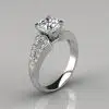 Vintage Style Split Shank Moissanite Engagement Ring