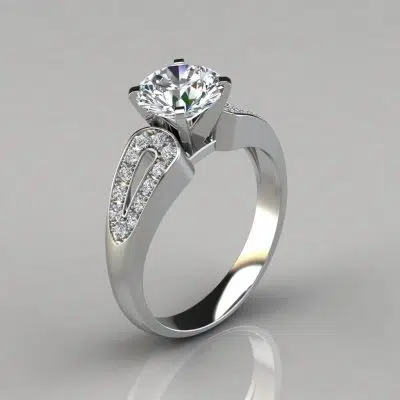 Vintage Style Split Shank Moissanite Engagement Ring