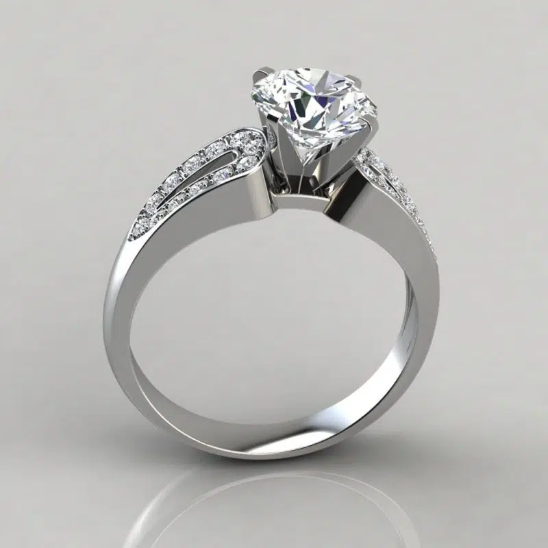 Vintage Style Split Shank Moissanite Engagement Ring