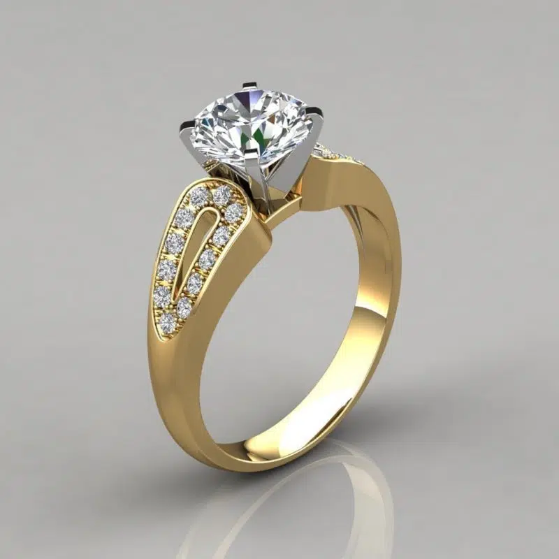 Vintage Style Split Shank Moissanite Engagement Ring