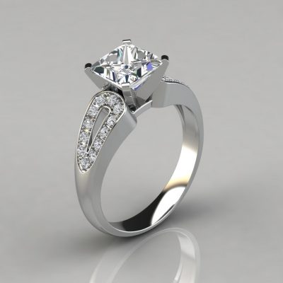 Vintage Design Split Shank Moissanite Engagement Ring