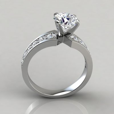 Graduated Pave Round Cut Engagement Ring | Forever