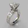 Graduated Pave Princess Cut Moissanite Engagement Ring