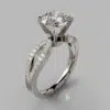 Moissanite Split Shank Engagement Ring With Accents