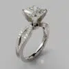 Split Shank Moissanite Engagement Ring With Accents
