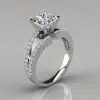 Split Shank Princess Cut Engagement Ring