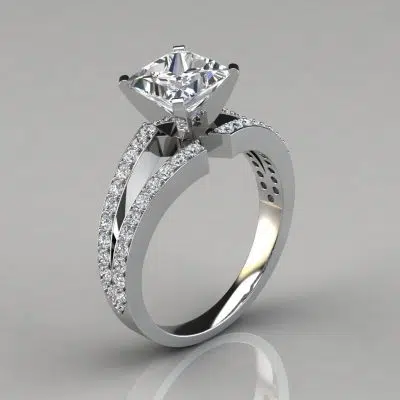 Split Shank Princess Cut Engagement Ring
