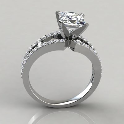 Split Shank Princess Cut Engagement Ring | Forever Moissanite