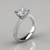 Tapered Pave Princess Cut Moissanite Engagement Ring