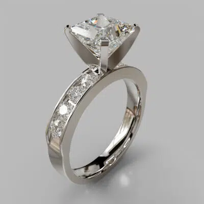 Moissanite Channel Set Moissanite Engagement Ring Moissanite Channel Set Moissanite Engagement Ring