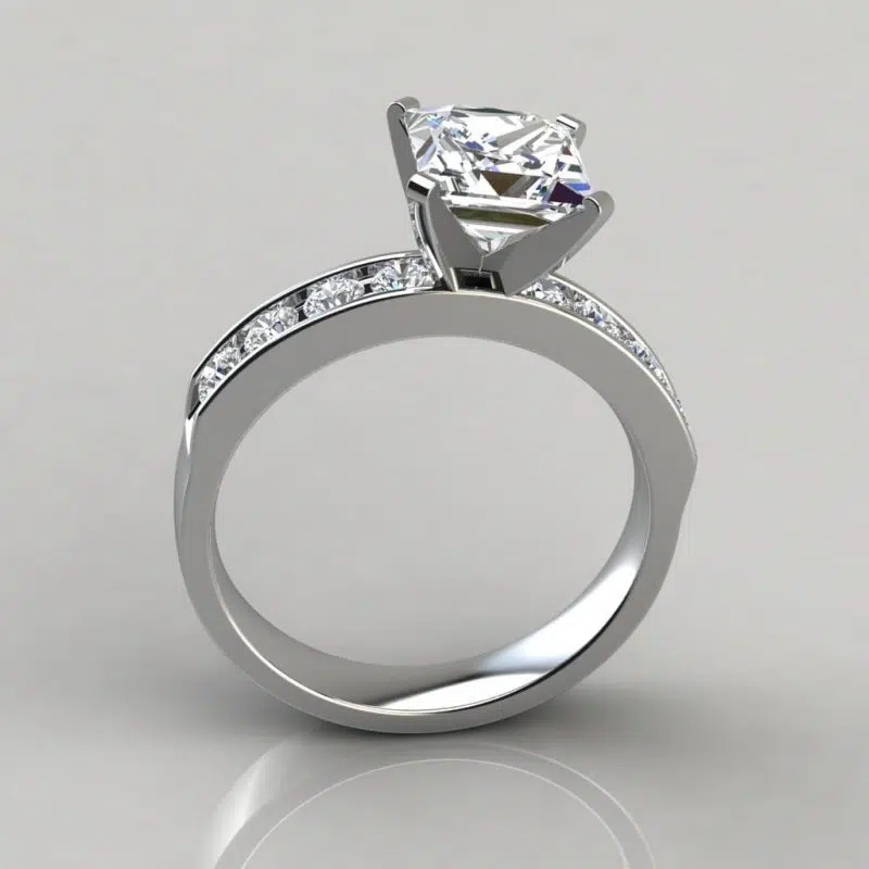 Moissanite Channel Set Moissanite Engagement Ring