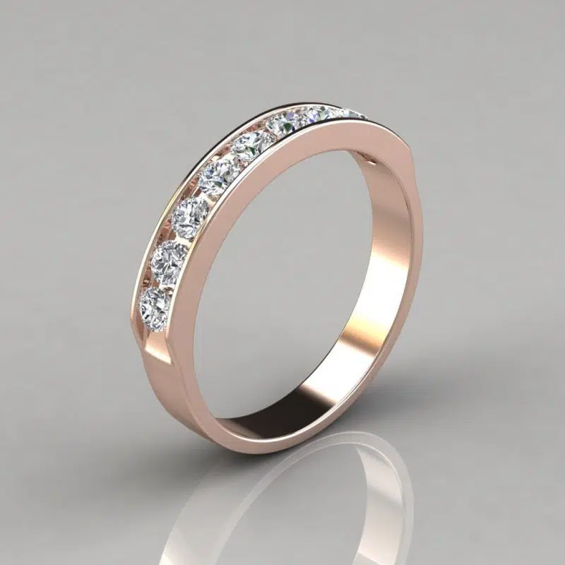0.45Ct Ladies Round Cut Wedding Band Ring