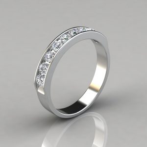 0.45Ct Ladies Round Cut Wedding Band Ring | Forever Moissanite