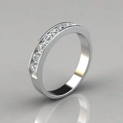 0.45Ct Ladies Round Cut Wedding Band Ring