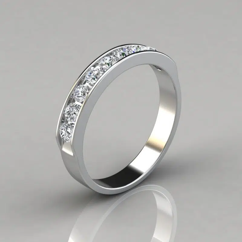 0.45Ct Ladies Round Cut Wedding Band Ring