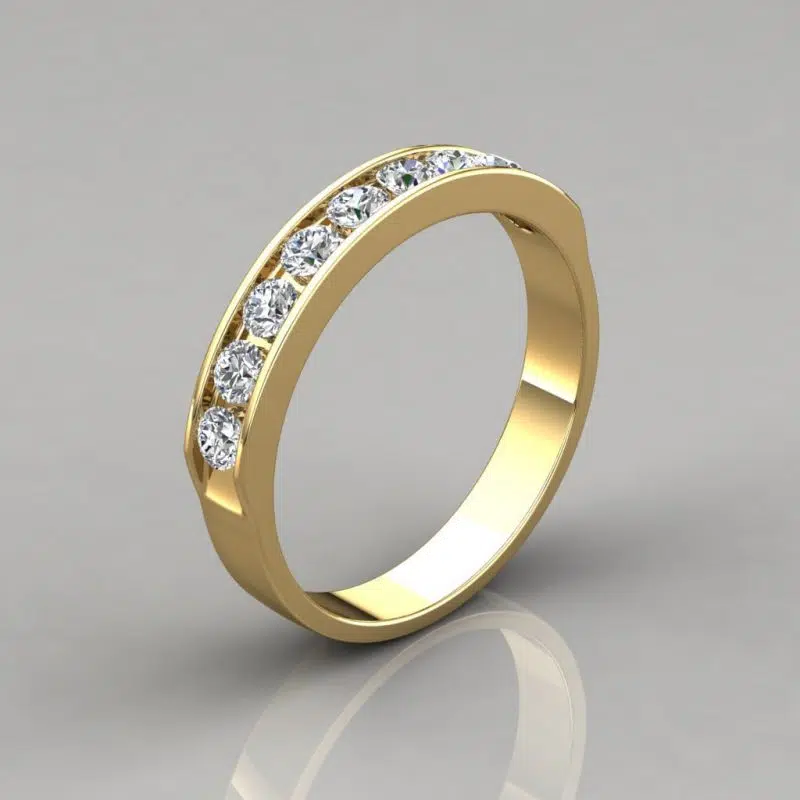 0.45Ct Ladies Round Cut Wedding Band Ring