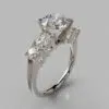 Five Stone Round Cut Moissanite Engagement Ring