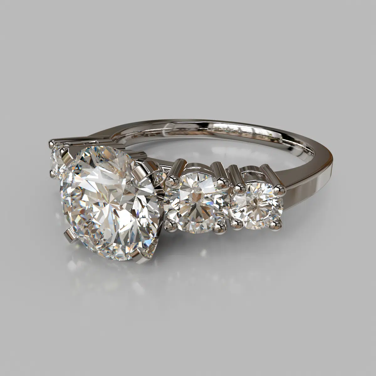 Five Stone Round Cut Moissanite Engagement Ring Five Stone Round Cut Moissanite Engagement Ring