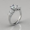 Five Stone Round Cut Moissanite Engagement Ring