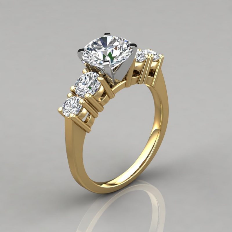 Gigi 5 Stone Anniversary Ring - 1.25 ctw Carat Round Cut Diamond