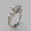 Five Stone Princess Cut Moissanite Engagement Ring
