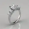 Five Stone Princess Cut Moissanite Engagement Ring